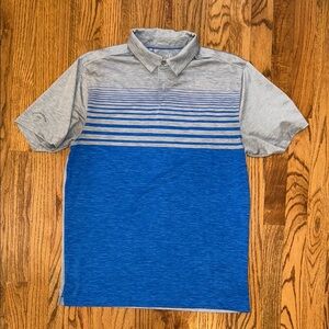 Under Armour Blue and Gray Striped Polo